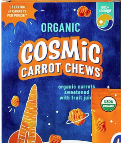 Eat The Change OU Kosher certified cosmic carrot chews