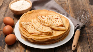 Egg crepes are a viable Passover option. 