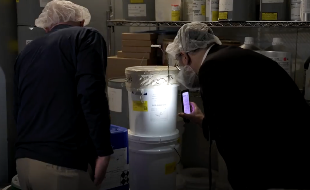 OU Kosher mashgiach with plant manager